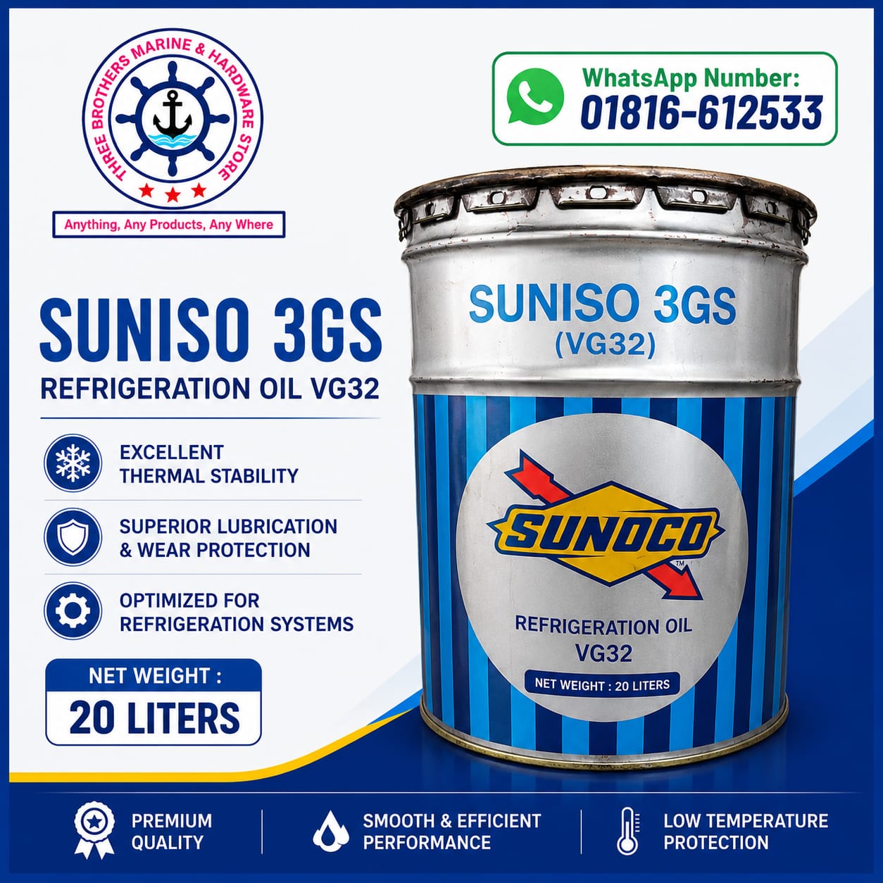 SUNISO 3GS Refrigeration Oil VG32 [20-Litres]