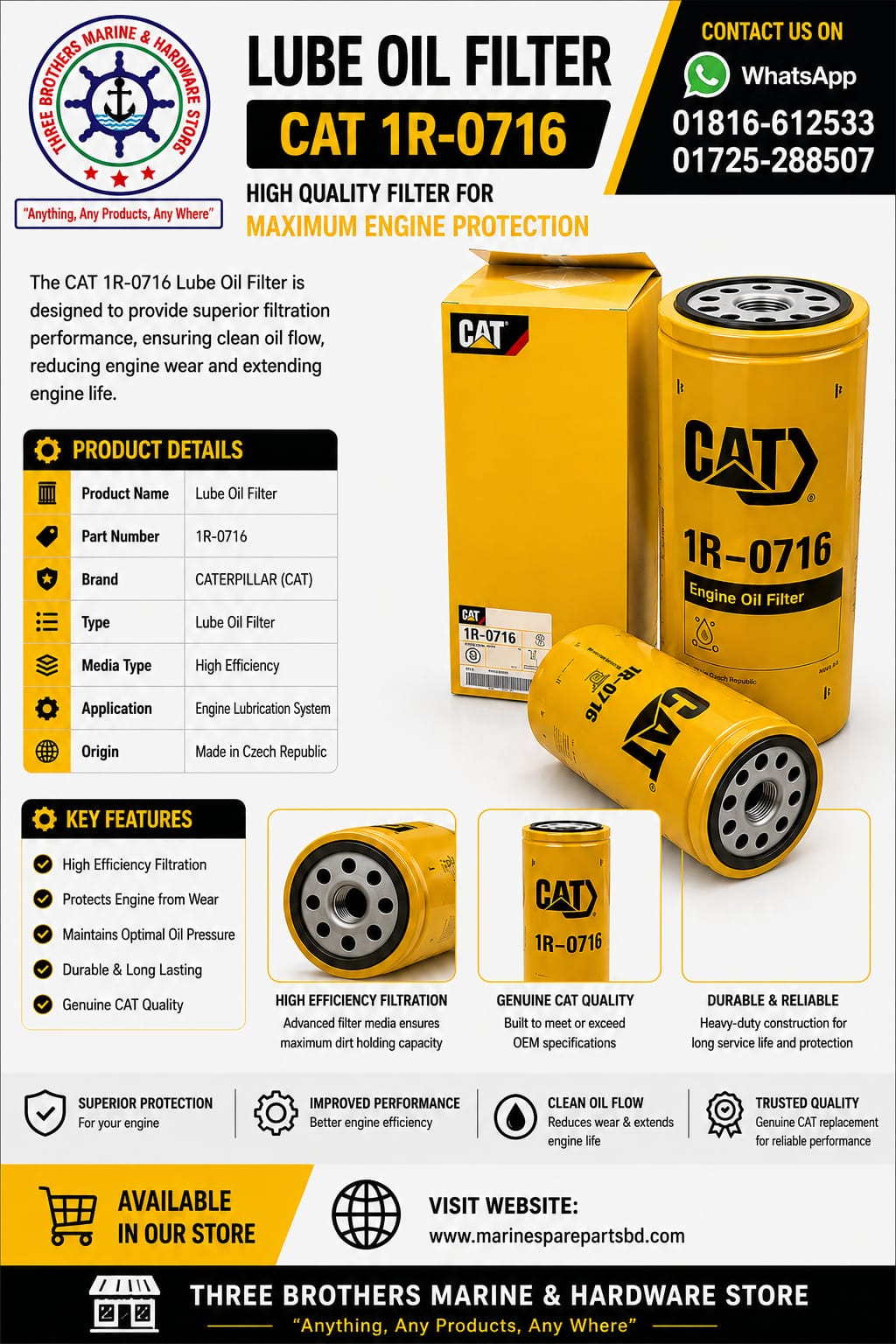 CAT 1R-0716: Engine Lube Oil Filter