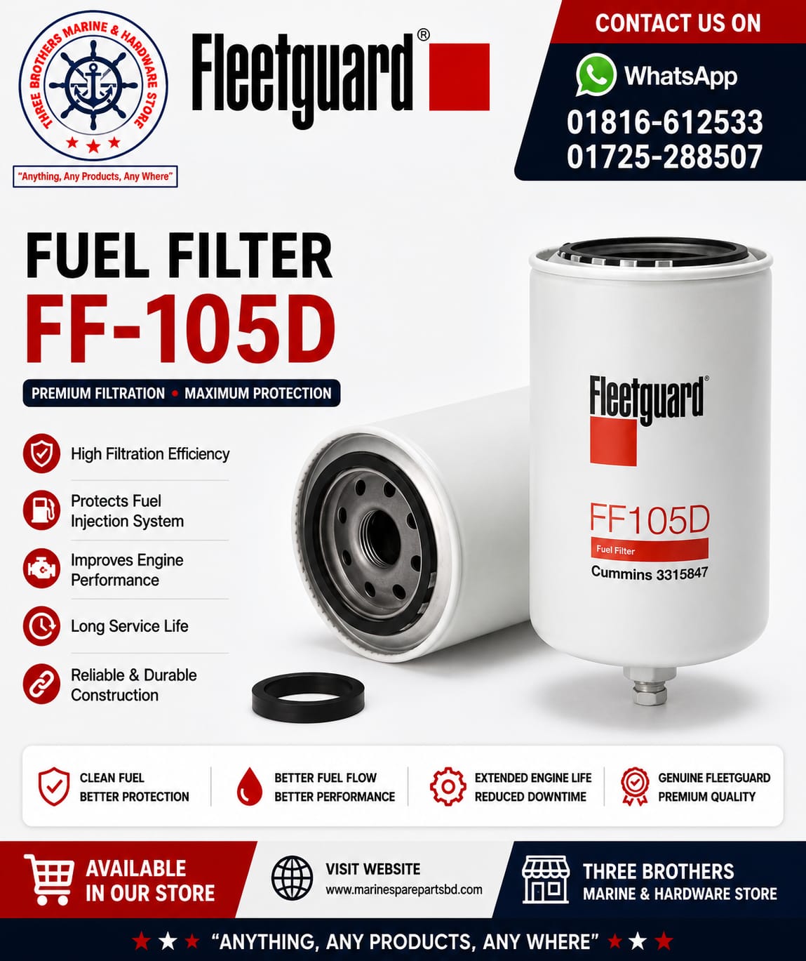 Fleetguard Fuel Filter FF-105D