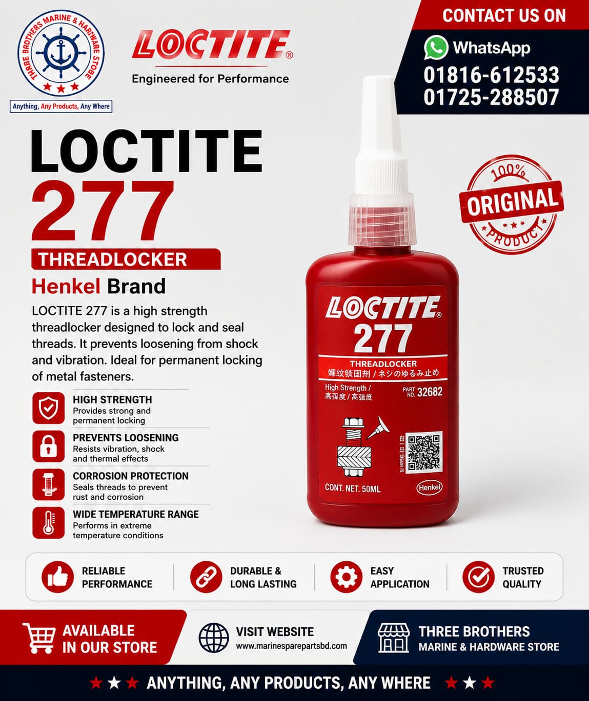 LOCTITE® 277 Threadlockers